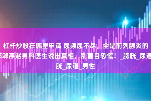 杠杆炒股在哪里申请 尿频尿不尽,全是前列腺炎的锅?邯郸燕赵男科医生说出真相,别盲目恐慌!_膀胱_尿道_男性